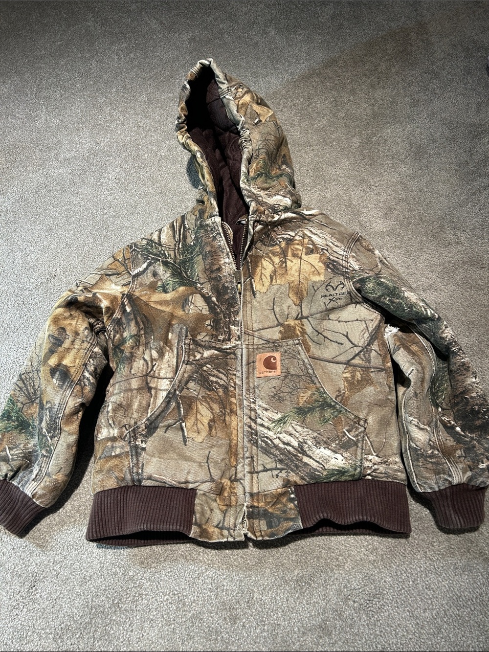 Carhartt Kids Realtree Camo Hooded Jacket - Brown & Green